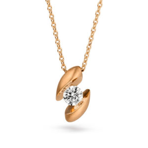 Design collier Calla met één briljant geslepen diamant