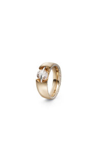 Design ring Liberté met in het midden één briljant geslepen diamant