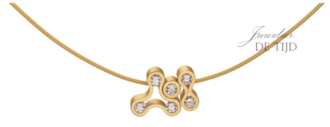 Geel gouden diamant design collitaire hangers Brillantschleifen