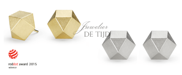Kristallit ® design oorknoppen in 18 karaats goud of platina