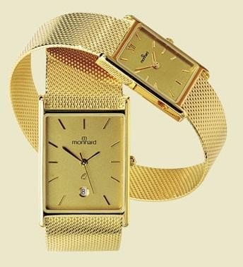 14 karaats gouden horloge met gouden milanese band