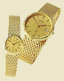14 karaats geel gouden horloge met fijne gouden band