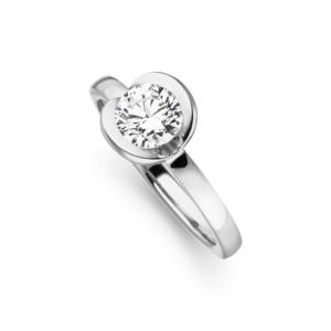 Design ring Nova met één briljant geslepen diamant