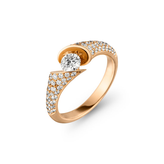 Design ring Calla met in het midden één briljant geslepen diamant