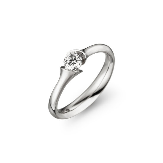 Design ring Calla met één briljant geslepen diamant