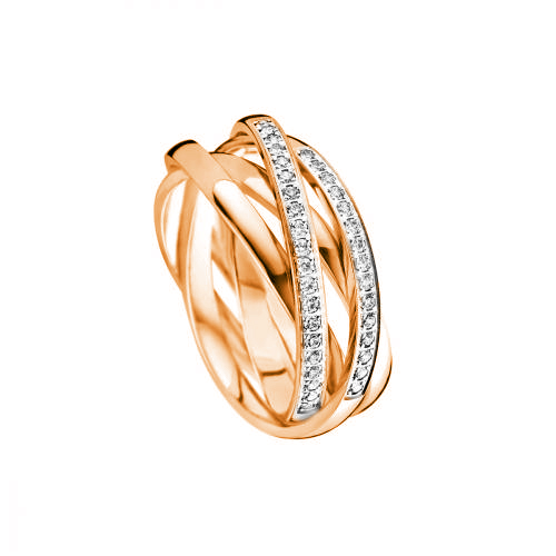 Wit gouden ring met 29 briljant geslepen diamanten, 7,5mm breed