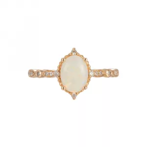 Geelgouden Vintage ring met opaal