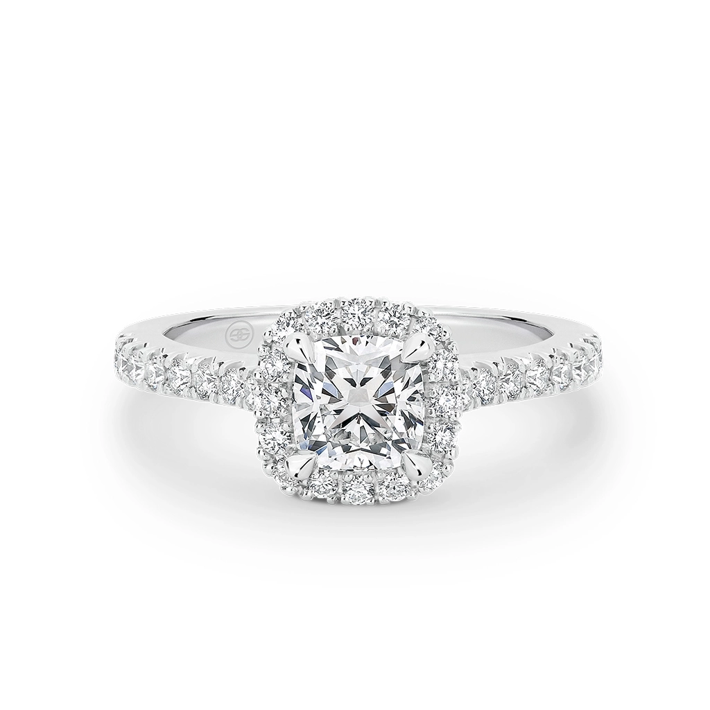 adviseren Verrast is er Witgouden Halo Diamond verlovingsring | Juwelier de Tijd