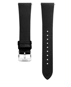 Lederen horlogeband zwart – 19 mm