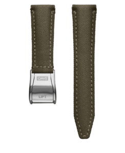 Textiel horlogeband olijfgroen – 20 mm