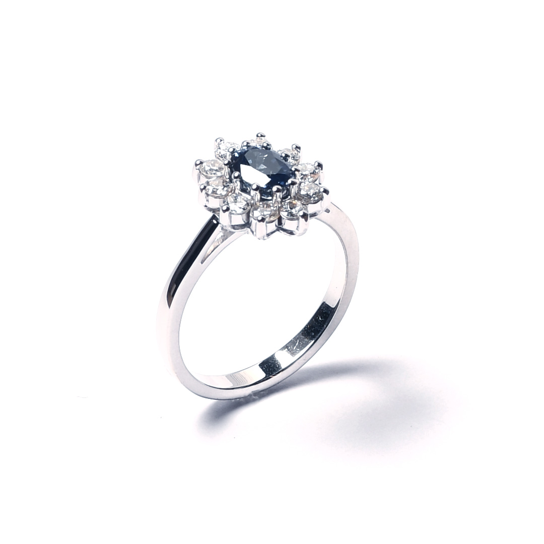 Witgouden Lady Di ring 0,90ct