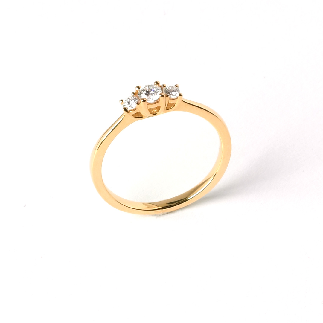 Geelgouden ring met diamanten 0,34ct