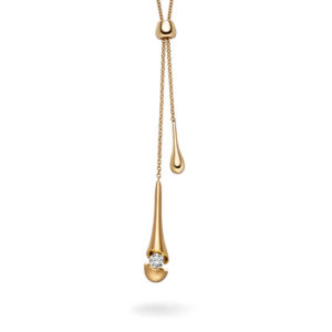 Geelgouden collier Calla met briljant 0,30ct