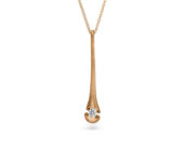 Design collier Calla met één briljant geslepen diamant