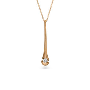 Design collier Calla met één briljant geslepen diamant