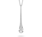 Design collier Calla met één briljant geslepen diamant