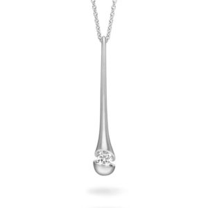 Witgouden collier Calla met briljant 0,30ct