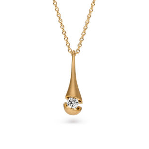 Design collier Calla met één briljant geslepen diamant