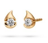 Design oorstekers Calla met één briljant geslepen diamant