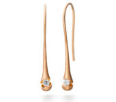 Design oorhangers Calla met één briljant geslepen diamant