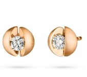 Design oorstekers Calla met één briljant geslepen diamant