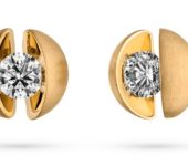 Design oorstekers Calla met één briljant geslepen diamant
