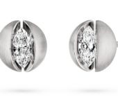Design oorstekers Calla met navette geslepen diamanten
