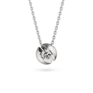 Witgouden collier Calla 0,25ct