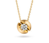 Design collier Calla met één briljant geslepen diamant