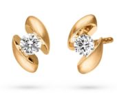 Design oorstekers Calla met één briljant geslepen diamanten