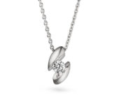 Design collier Calla met één briljant geslepen diamant