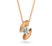 Design collier Calla met één briljant geslepen diamant