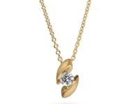 Design collier Calla met één briljant geslepen diamant