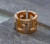 18 karaats rood gouden Meander ring