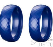Wolfraam blauwe keramiekTrouwringen W-043TBL