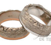 Bi-color rosé/wit gouden Trouwringen