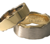Bi-color geel/wit gouden BlendedTrouwringen