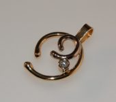 Gouden as hanger met 0,10ct briljant geslepen diamant