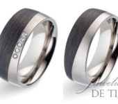 Titanium met carbon Trouwringen