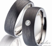 Titanium met carbon Trouwringen