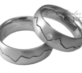 Trouwringen witgoud met briljant geslepen diamant