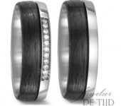 Titanium met carbon Trouwringen