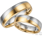 14 karaatsBi-color geel/wit gouden Trouwringen Chloé