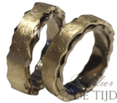 Geel/witBi-color gouden BlendedTrouwringen