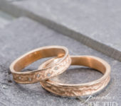 Rose gouden Trouwringen met 5 briljant geslepen diamanten