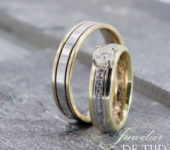 Bi-color geel met wit gouden Trouwringen