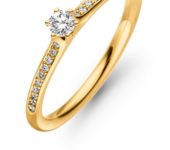 Design ring Diva met centraal één 0,11ct en daaromheen pavé gezet