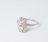14 karaats wit gouden princesring