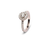 Witgouden entouragering Halo Christine 0,45ct