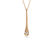 Design collier Calla met één briljant geslepen diamant